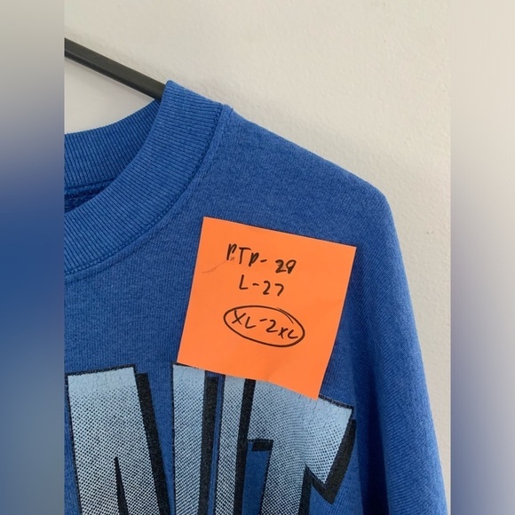 VTG Looney Tunes Tweety Bird Sweatshirt Crewneck Pullover Graphic Blue XXL - Picture 9 of 10